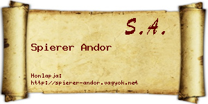 Spierer Andor névjegykártya